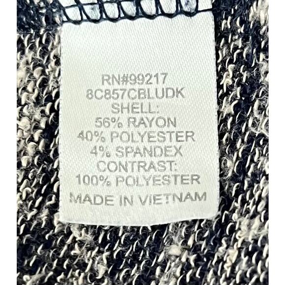 CHARMING CHARLIE LONG SLV KNIT TOP, WOMENS, L, NAVY BLUE & WHITE VARIEGATED - Picture 10 of 11